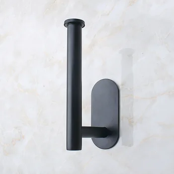 

Bathroom Toilet Paper Holder Black Wall Mounted Tissue Rack Stainless Steel Kitchen Towel Storage Shelf WC Roll Paper Holder
