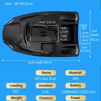 60CM Large Size GPS Fishing Bait Boat 500M 3KG Load 40pcs GPS Point Auto Cruise GPS Navigation Nest With Fish Finder Dual Batter 2