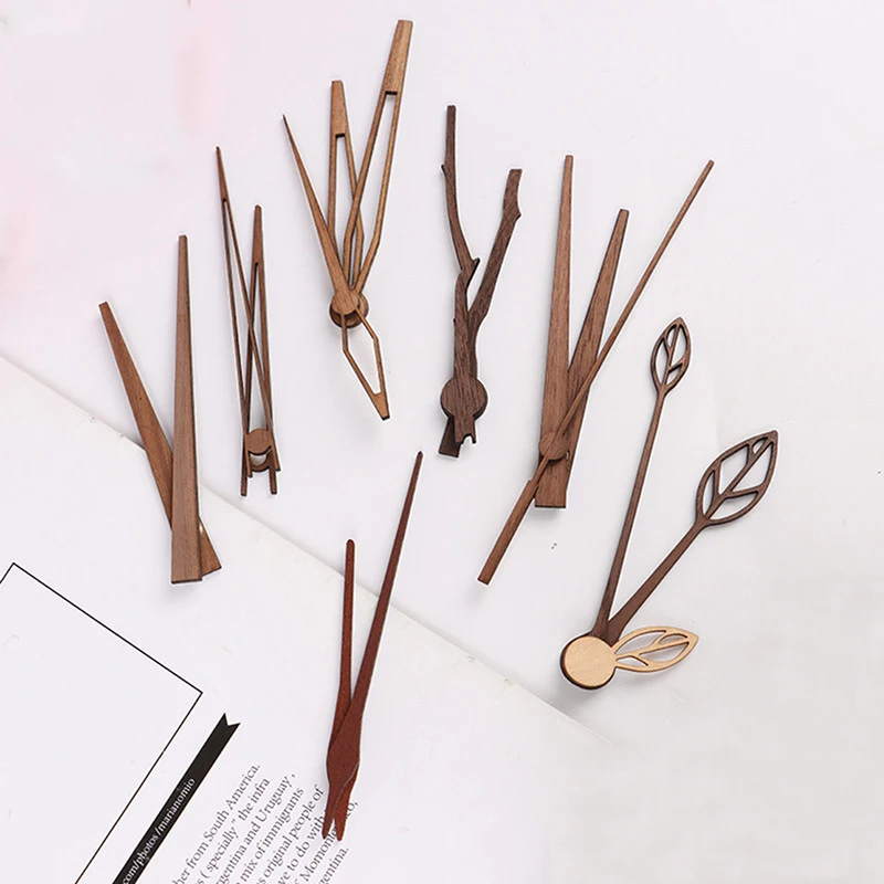 Solid Wood DIY Wall Clock Hands Repair Parts Tools Home Decor Walnut Wood Quartz Clock Pointers 12 14 inch Clocks Suitable for