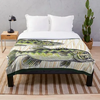 

Largemouth Bass Fish The Two Larry s Throw Blanket Soft Sherpa Blanket Bed Sheet Single Knee Blanket Office Nap Blanket