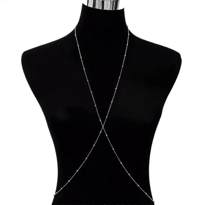 Дамское готическое модное ожерелье аксессуары индивидуальное бисерное длинное ожерелье аксессуары сексуальная цепочка на талию цепь для тела аксессуары