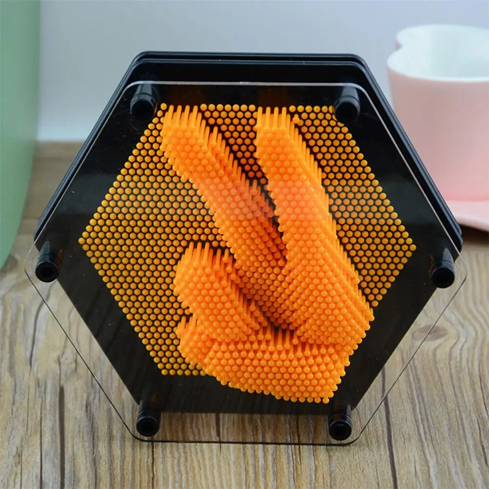 

GloryStar Hexagon 3D Clone Pin Art Antistress Kids Hand Modeling Toy Random Color