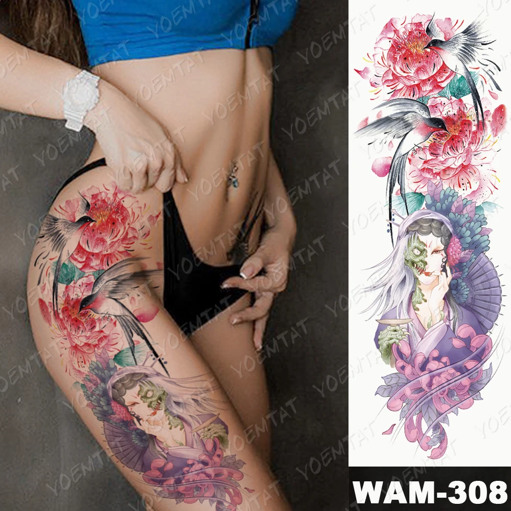 Anime Fox Lobo Mask Japanese Animation Nine Tails Crotch Sexy Men Women  Transfer Tatoo Semi Permanent Tattoo Sleeve Gomette Tato - Temporary Tattoos  - AliExpress