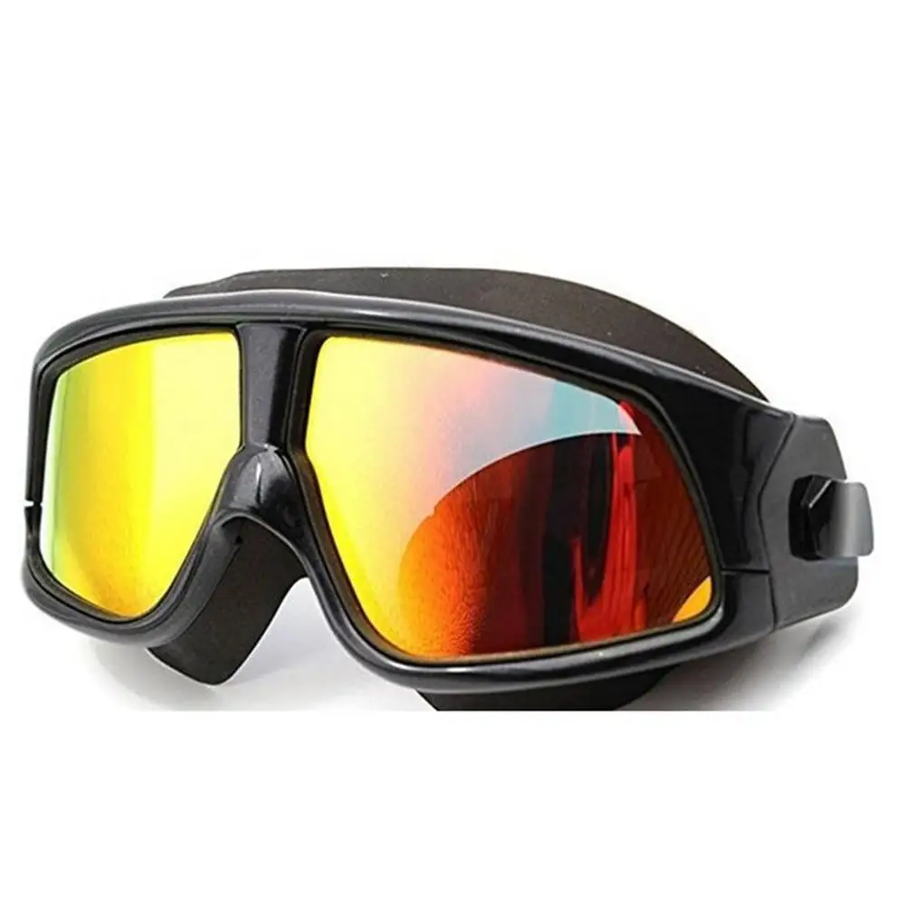 Adult Swimming Hd Anti-fog Goggles Super Large Frame Silicone Plating Flat Mirror Swimming Goggles Unisex