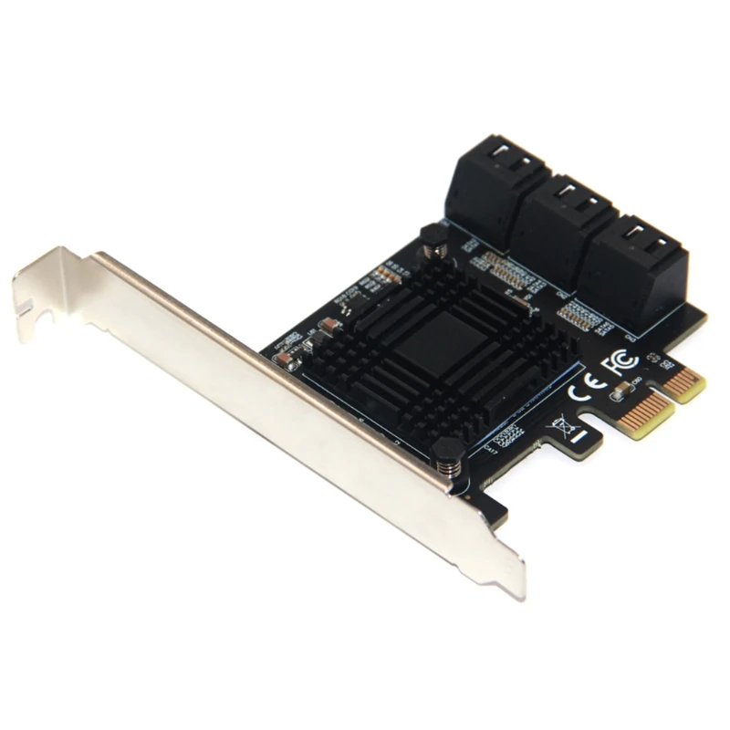 

6-портовая Расширительная карта PCIE1X на SATA3.0, 6 SATA 3.0 6 Гбит/с, преобразователь, порт для Sup-порта, жесткие диски большой емкости и SSD-накопители N2UB
