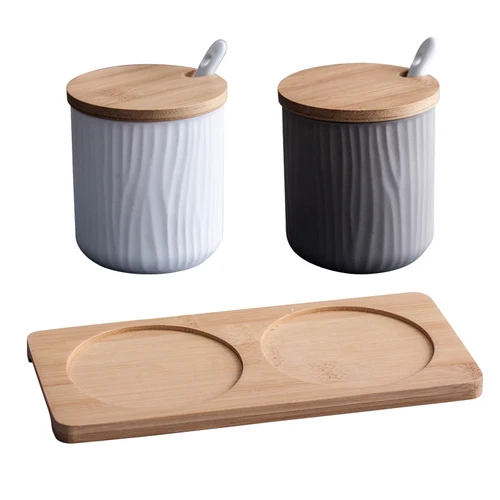 Nieuwe Keramische Kruiden Pot Creatieve Opslag Fles скандинавский Huishouden Kruiden Doos Zout Tank Keuken Benodigdheden Combinatie набор - Цвет: 2PCS SET D