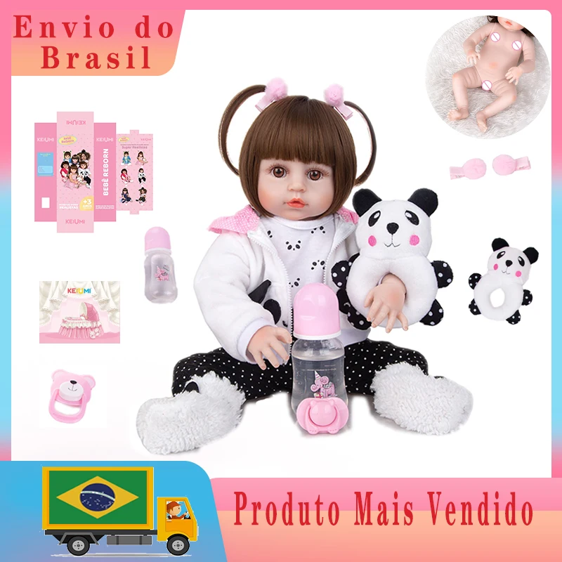 KEIUMI 19 Inch Bebe Reborn Menina Full Silicone Body Likelife Beautiful Twins Reborn Babies Doll For Children Birthday Gift