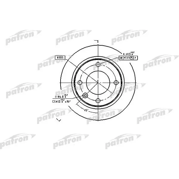 Диск тормозной задн CITROEN: XANTIA 93-98, XANTIA 98-03, XANTIA