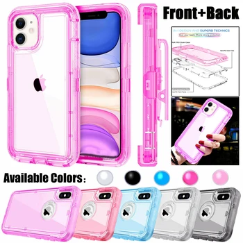 

Jetjoy Hybrid Heavy Duty Full Body Case for iPhone 11 Pro Max Xs XR 6S 7 8 Plus Rugged Armor Cover With Belt Clip Holster Stand