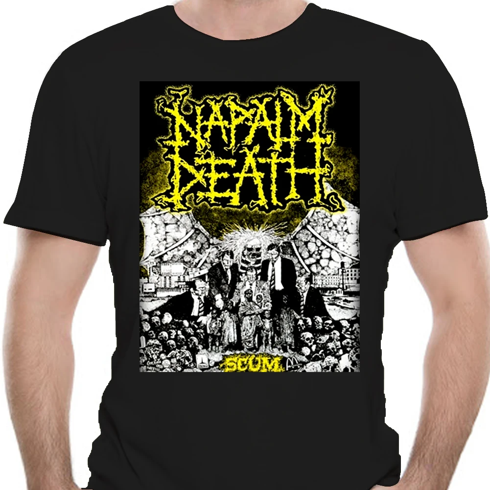Футболка мужская с надписью Hard Rock в стиле панк-группы Napalm Death Scum все размеры |