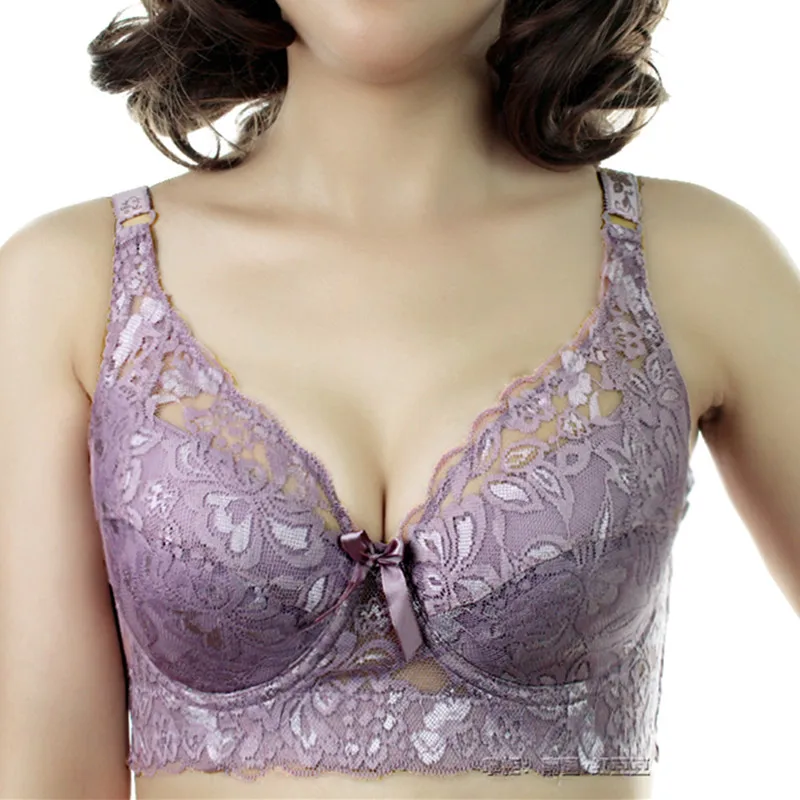 Full Cup Thin Underwear Small Bra Plus Size Wireless Adjustable Lace Bra  Breast Cover B C D Cup Large Size Lace Bras (Bands Size : 38 85, Color :  Purple) : : Clothing, Shoes & Accessories