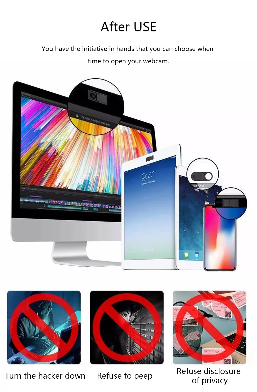 Ultra thin WebCam Cover Shutter Magnet Slider Universal Camera Cover Sticker Privacy Sticker Bundles Lens Laptop Camera Cover