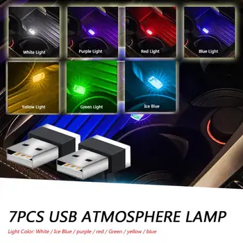 

Car Ambient Lights Atmosphere Lamps Elaborate Manufacture Prolonged Durable Home Decorative Lighting 7pcs Mini LED USB