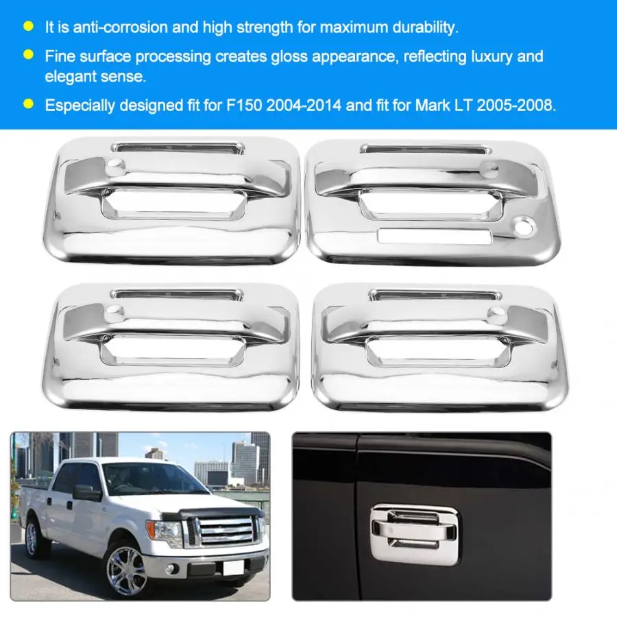 4 комплекта дверная ручка Накладка подходит для F150 2004- Mark LT 2005 2006 2007 2008 аксессуары для модификации