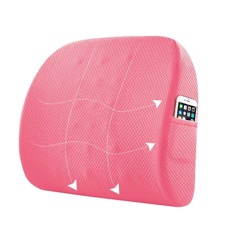 Розовый Memory Foam сиденье стул Поясничный поддерживающий массажер диванная подушка под спину для офиса дома автомобильное кресло кресла облегчение боли - Цвет: Розовый