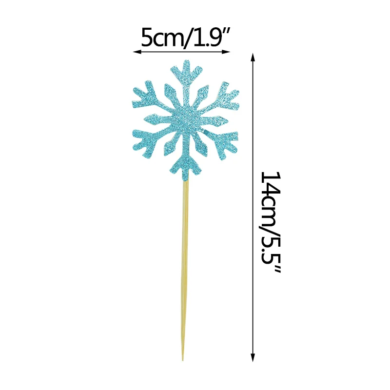 Cute SnowFlake Cake Topper Cupcake Toppers 20/50pcs For Christmas Baby Shower Wedding Party Glitter Cakes Decor Accessories party decorations birthday party supplies cake topper cake decorations cake toppers