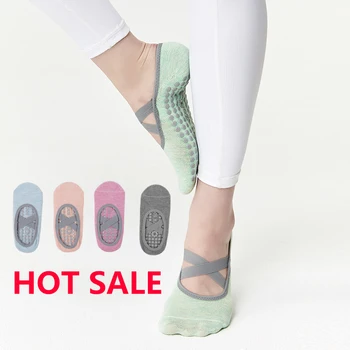 Sports Socks for Fitness Gym Women High Quality Pilates Socks Anti-Slip Breathable Backless Yoga Socks Ankle Ladies Ballet Dance