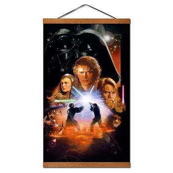 

Solid Wood Scrolls Painting Star Wars Episode III Revenge of the Sith Wall Art Posters Canvas Cloth Prints Decoration