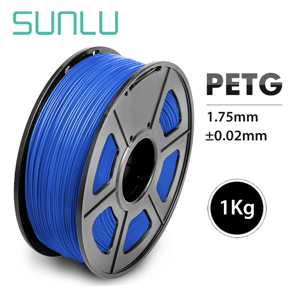 SUNLU PETG Филамент для 3d принтеров 1,75 мм PETG 3D печатная нить 1 кг с катушкой полупрозрачные 3d материалы
