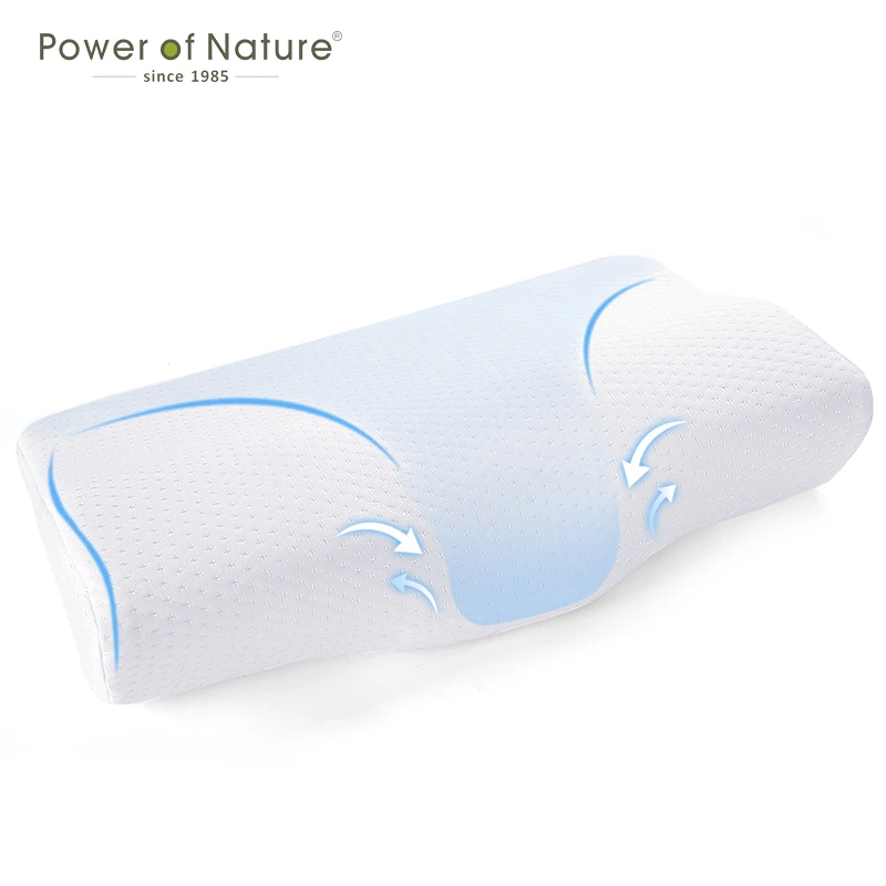contoured orthopedic slow rebound memory foam pillow