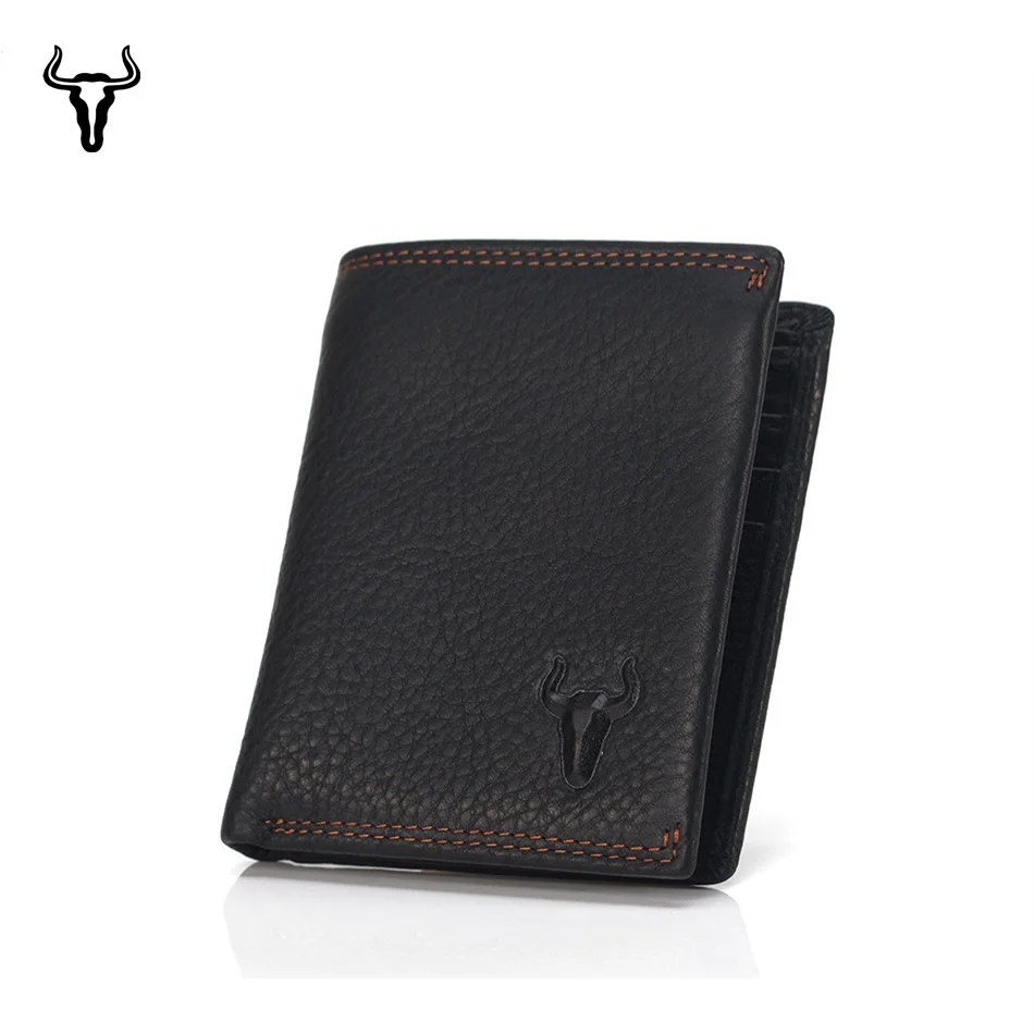 

Hot Selling MEN'S Leather Wallet Short Card Bit More Photo Holder Wallet Europe And America-Style Anti-ID Holder RFID
