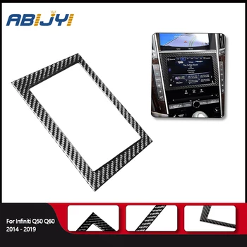 

Car Styling Carbon Fiber Interior Console GPS Navigation Cover For Infiniti Q50 Q60 2014-2019 Car Accessories