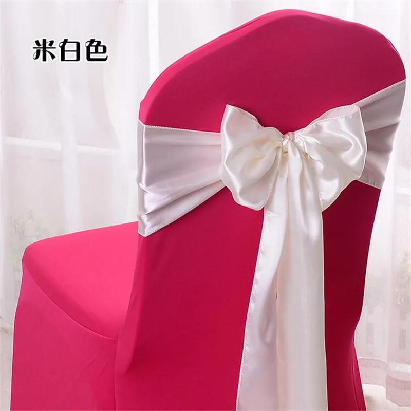 25 шт Румяна розовые чехлы для стульев атласное кресло Пояса с бантом ленты bowline для свадебных церемоний вечеринок украшение стула