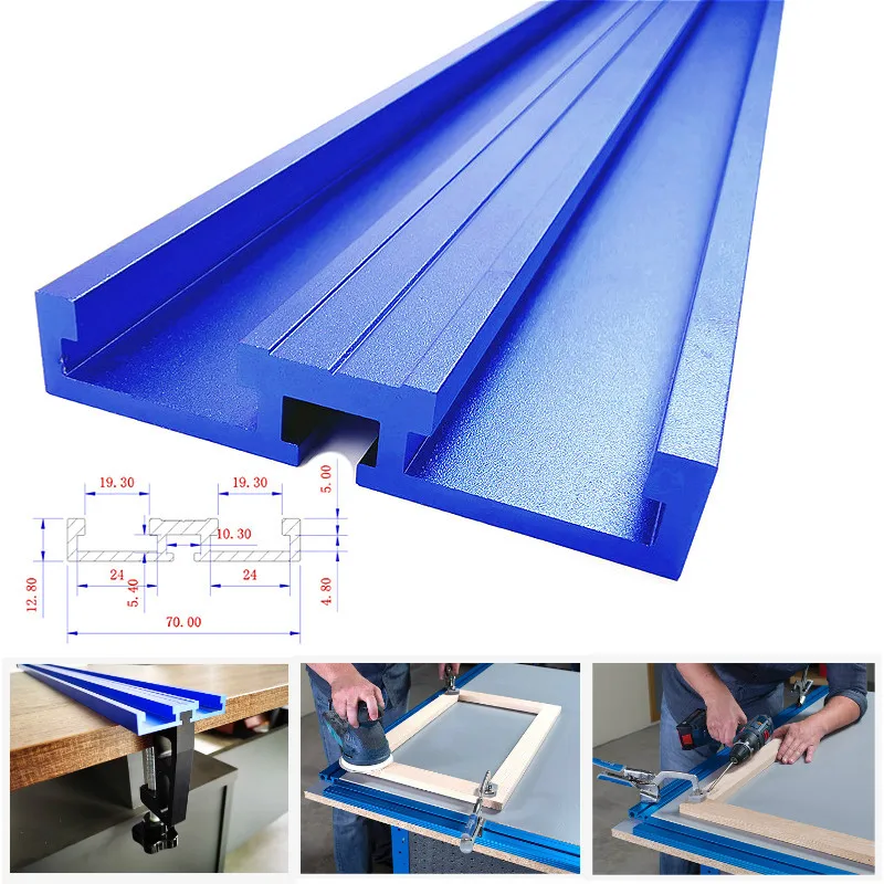 Woodworking Chute Aluminium Alloy T-tracks Model 70 T Slot and Standard Miter Track Stop Track Fence for Workbench Router Table