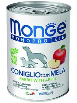 

MONGE MONGE DOG MONOPROTEIN FRUITS monobelkovye for adult dogs with rabbit pâté and apple 400g