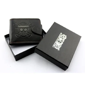 

Black PU Leather Wallet One Piece Monkey D Luffy Straw Hat Pirates Anime Action Figure Purse Toys for Men Boys Birthday Gifts