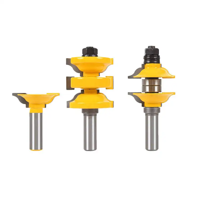 

3 Pc 1/2In Shank Entry And Interior Door Ogee Matched R&S Router Bit