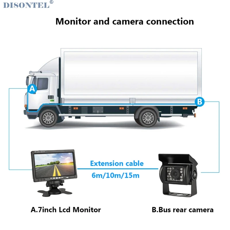 7 дюймов проводной автомобильный монитор TFT ЖК-дисплей камера заднего вида для HD монитора камеры для автомобилей Грузовик Камера поддержка шины Ван DVD обратный Камера