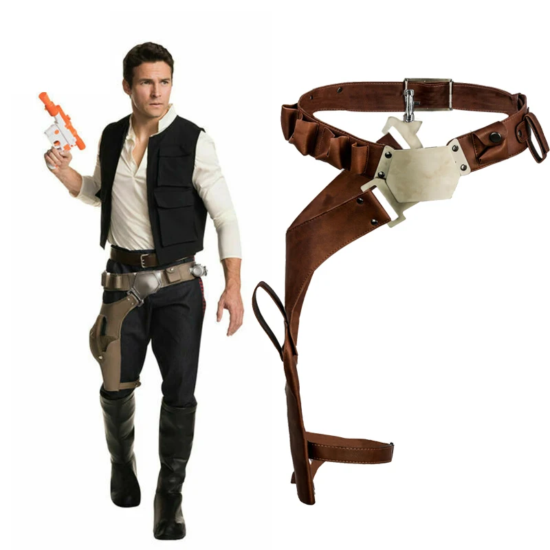 Coslive Han Solo PU Leather Belt with Gun Holster Strap Cosplay Costume