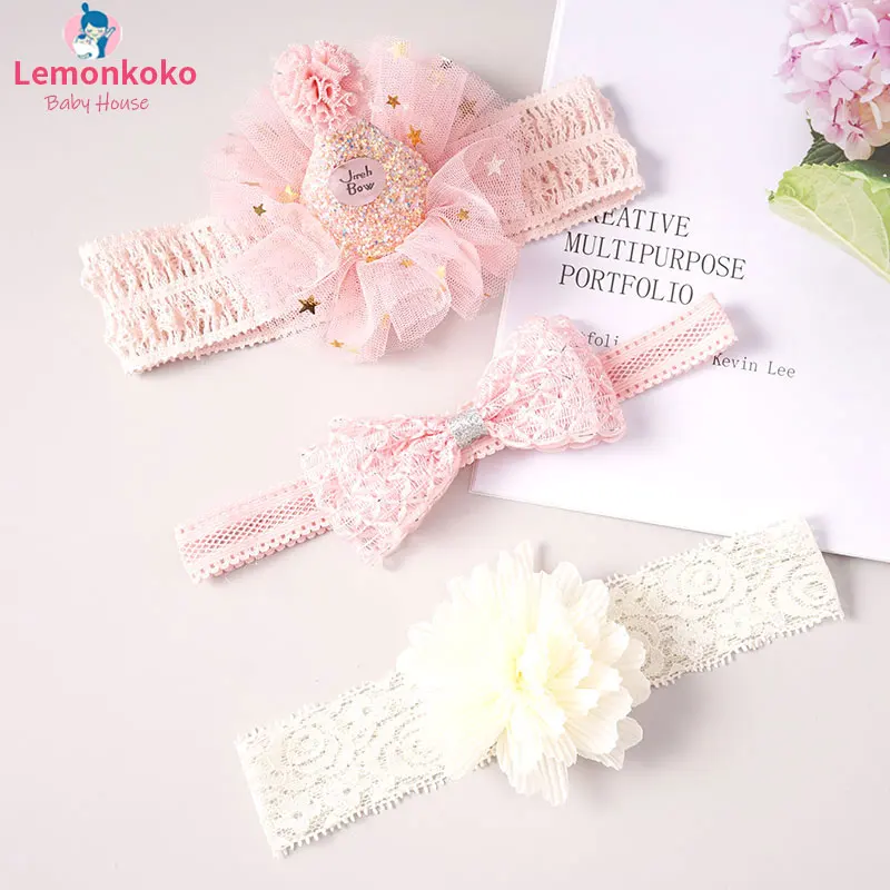 style4 Мода Принцесса бант лента для волос 0-1-лет ребенок сто-день цветы корона цветок обруч для волос маленькие дети аксессуары для волос - Цвет: style4