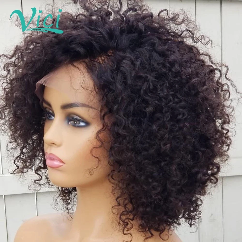 Kinky Curly Wig Deep Curly 13x6 Lace Front Wig Afro KInky Curly Hair Short Curly  Human Hair Wig 150% Density Human Hair Bob Wigs|Human Hair Lace Wigs| -  AliExpress