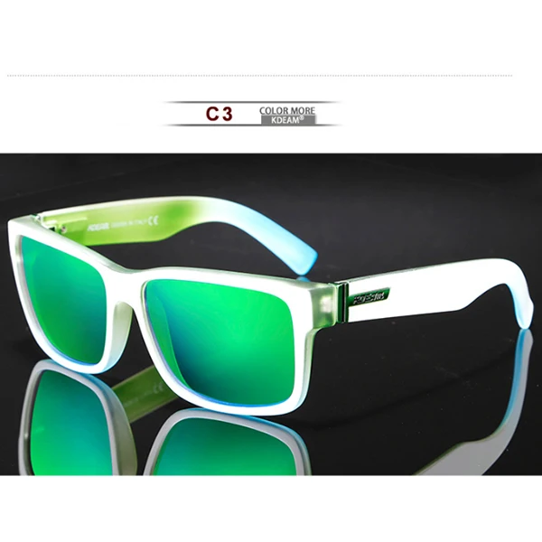 Летние новые стильные поляризационные солнцезащитные очки для мужчин и женщин KDEAM товары горячей распродажи ревамп спортивных солнцезащитных очков уличные очки для путешествия - Цвет линз: C3 White Frame