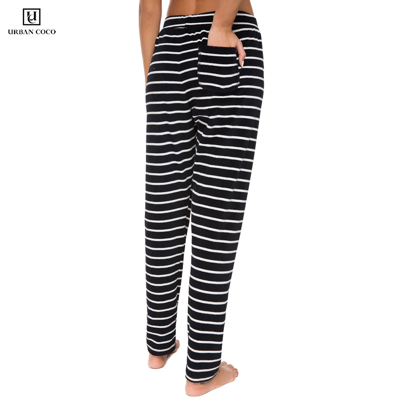 Urban CoCo Женские полосатые бархатный шнурок Lounge Pants