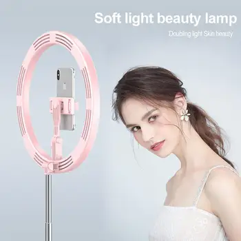 

Photography Lighting Portable Ring Lamp With Adjustable Tripod 26cm LED Selfie Ring Light With Phone Holder USB Power Plug