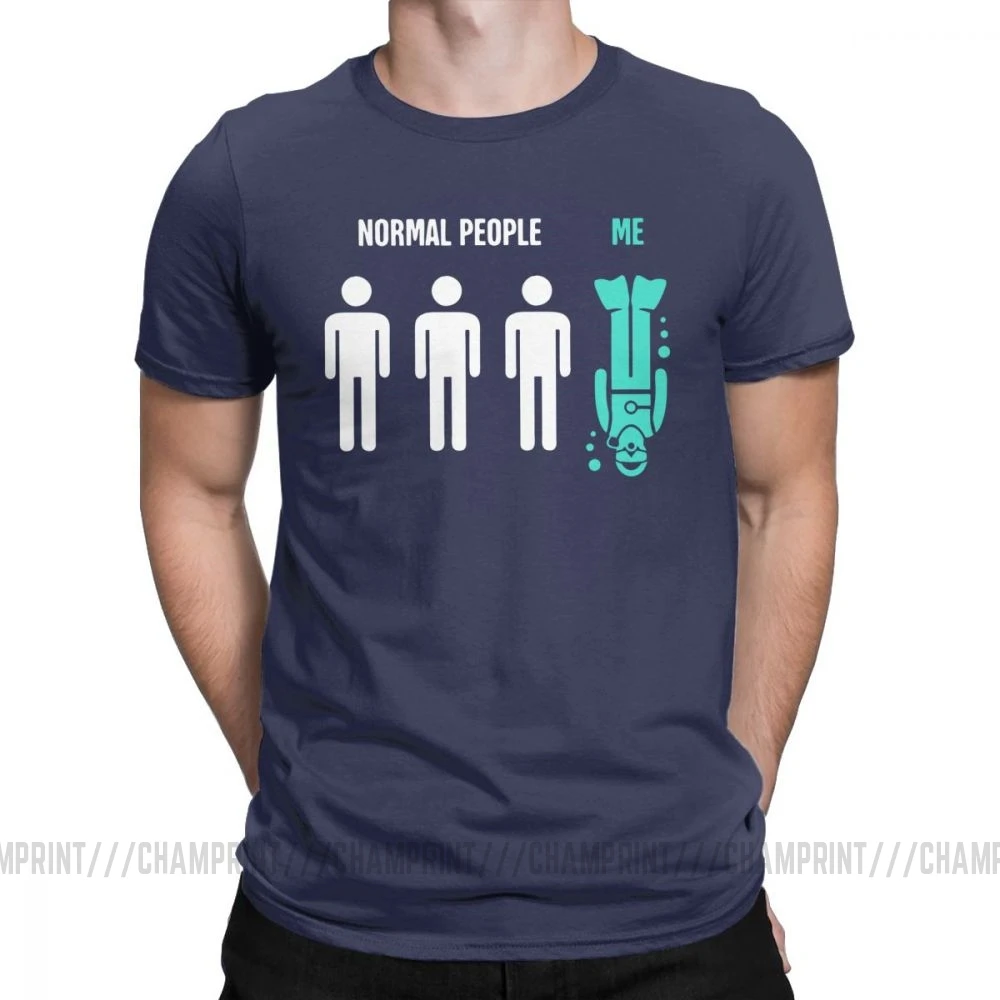 Мужская футболка с коротким рукавом Normal People Me хлопковая для дайвинга аквалангом