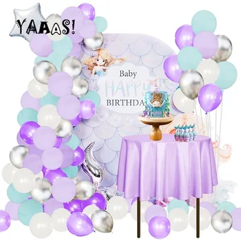 

135Pcs Mermaid Tail Balloon Garland Mermaid Ballon Happy Birthday Party Decor Kids Balon Under the Sea Girl Mermaid Birthday