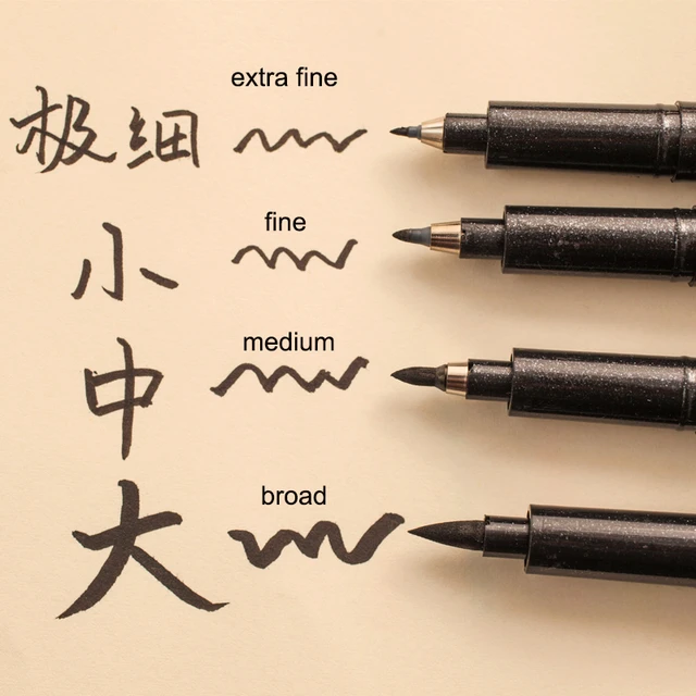 Sipa Water Black calligraphic Marker flexible soft pens for cd