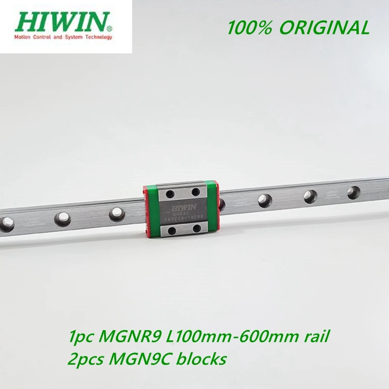 2 шт. HIWIN MGN9C линейный блок каретки+ 1pc линейные направляющие MGNR9 100 200 250 300 330 400 450 500 550 600 мм рельсовый станок с ЧПУ