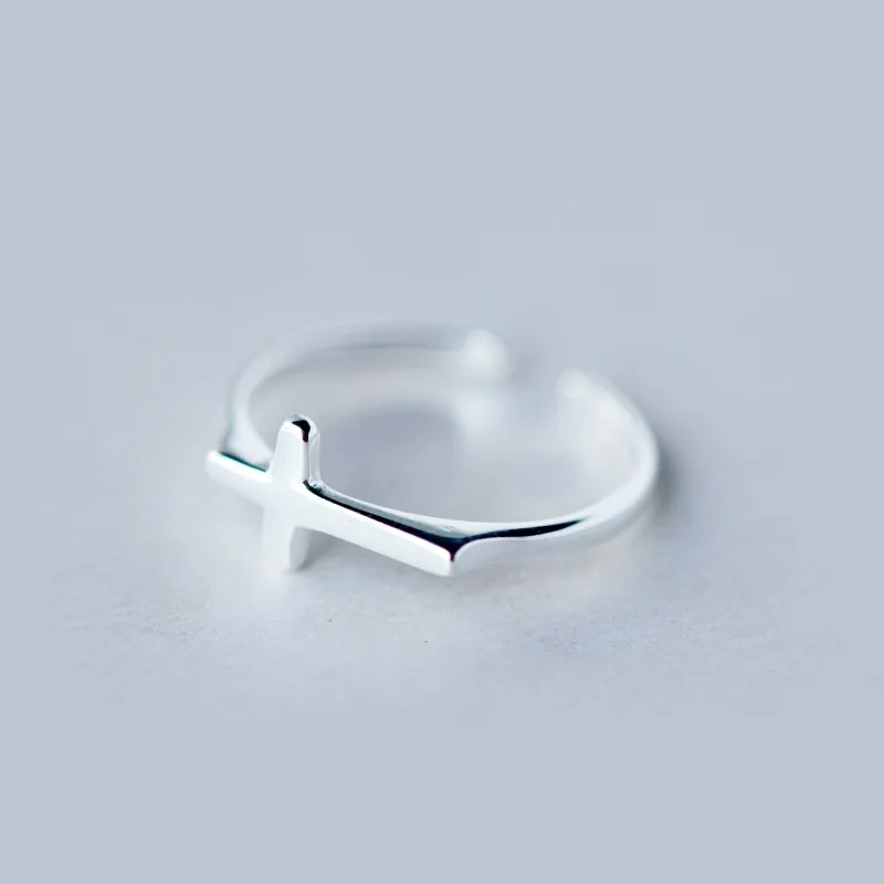 Модное кольцо из стерлингового серебра 925 пробы, темперамент, винтажный крест, обручальное, простой дизайн, кольца для женщин, ювелирные изделия