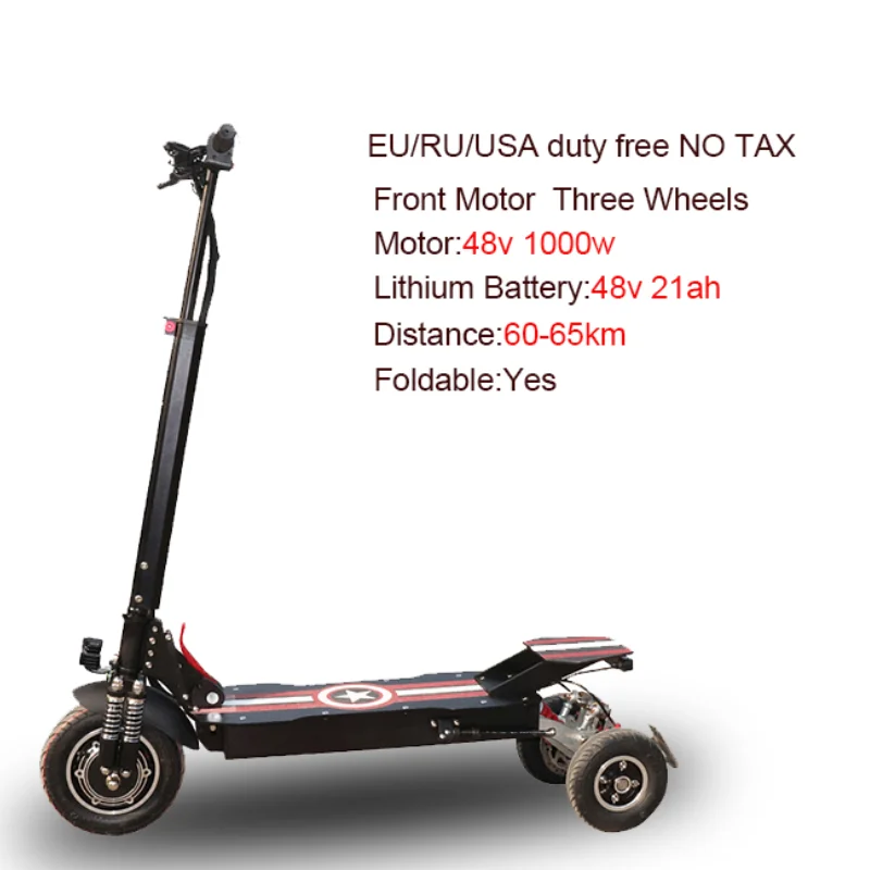 3 Wheels Electric Scooter Electric Longboard Escooter for Electric Skateboard Scooter Electrico Patinete Electrico Adulto - Цвет: 1000W 48V21Ah