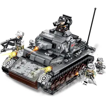 

SEMBO 101322 596Pcs Educational Building Blocks Toys For Boys DIY Birthday Gift IV Tank Model Small Building Bricks Kids Toy