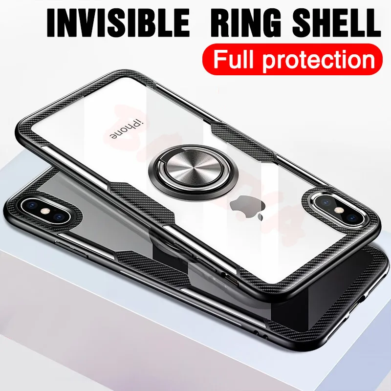 

BATIYA Luxury Car Holder Ring Case On For IPhone XS Max XR X Phone Case Cover For IPhone 6 6s 7 8 Plus Soft Silicone Bumper Case