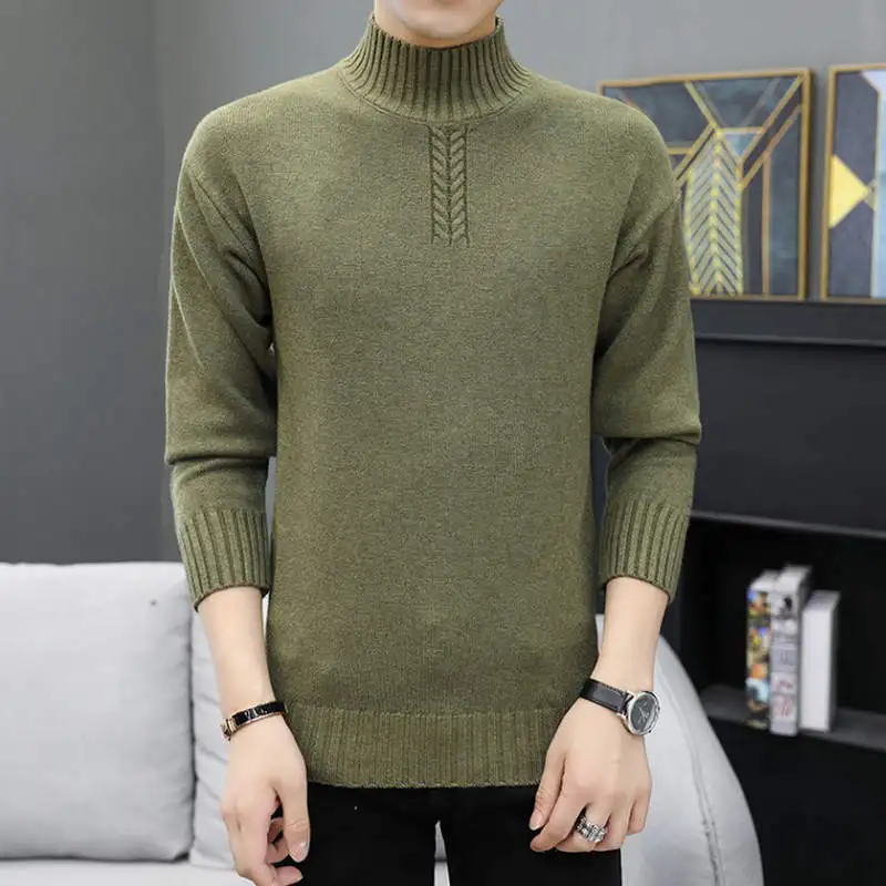 Winter New Men's Turtleneck Sweaters Black Sexy Brand Knitted Pullovers Men Solid Color Casual Male Sweater Autumn Knitwear