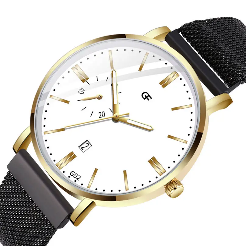 Men's Fashion Casual Business Watch Simple Magnet Buckle Mesh With Analog Men Quartz Watches 3D12 (11)