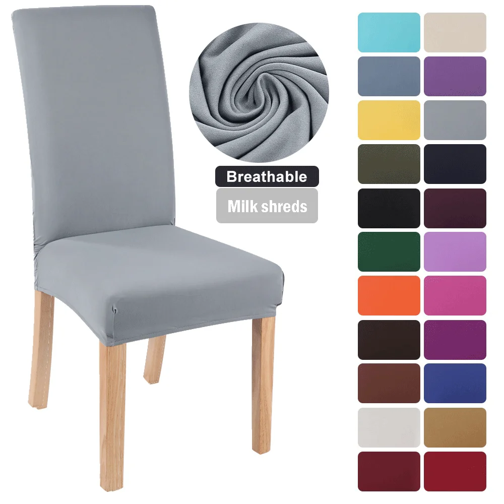 Solid Color Chair Cover Spandex Big Size Stretch Elastic Slipcovers Chair Covers 