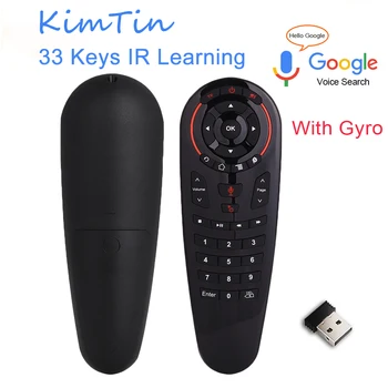 

G30 Gyro Wireless Fly Air Mouse With Voice Control 2.4G Microphone 33 keys IR learning Remote Control For Game Andrid Tv Box